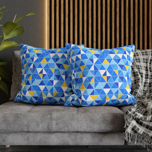 Blue Triangle Pattern Cushion – Modern Coastal Accent - Dipaliz - Chair & Sofa Covers