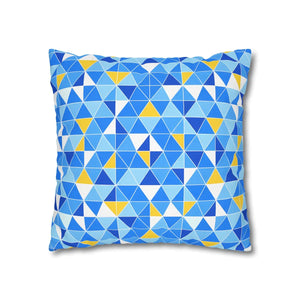 Blue Triangle Pattern Cushion – Modern Coastal Accent - Dipaliz - Chair & Sofa Covers