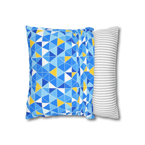 Blue Triangle Pattern Cushion – Modern Coastal Accent - Dipaliz - Chair & Sofa Covers