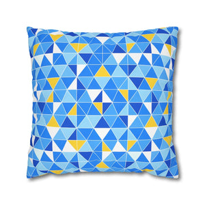 Blue Triangle Pattern Cushion – Modern Coastal Accent - Dipaliz - Chair & Sofa Covers