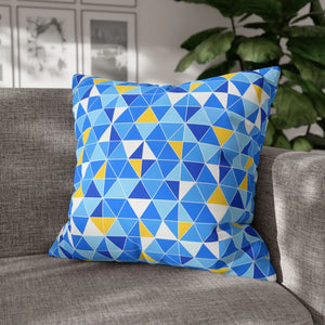 Blue Triangle Pattern Cushion – Modern Coastal Accent - Dipaliz - Chair & Sofa Covers