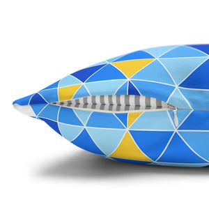Blue Triangle Pattern Cushion – Modern Coastal Accent - Dipaliz - Chair & Sofa Covers