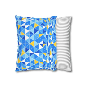 Blue Triangle Pattern Cushion – Modern Coastal Accent - Dipaliz - Chair & Sofa Covers