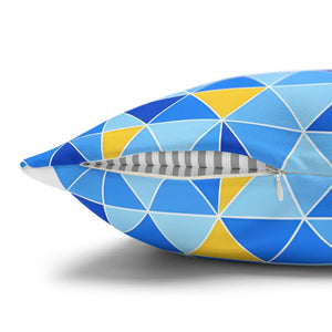 Blue Triangle Pattern Cushion – Modern Coastal Accent - Dipaliz - Chair & Sofa Covers