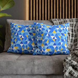 Blue Triangle Pattern Cushion – Modern Coastal Accent - Dipaliz - Chair & Sofa Covers