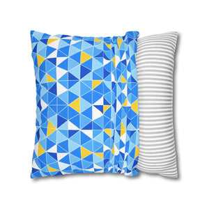 Blue Triangle Pattern Cushion – Modern Coastal Accent - Dipaliz - Chair & Sofa Covers