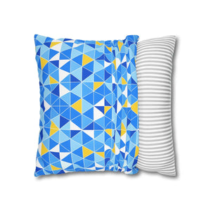 Blue Triangle Pattern Cushion – Modern Coastal Accent - Dipaliz - Chair & Sofa Covers