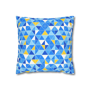 Blue Triangle Pattern Cushion – Modern Coastal Accent - Dipaliz - Chair & Sofa Covers
