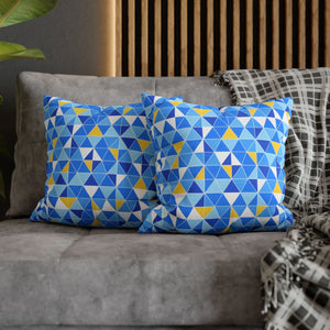 Blue Triangle Pattern Cushion – Modern Coastal Accent - Dipaliz - Chair & Sofa Covers