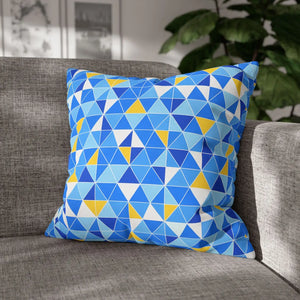 Blue Triangle Pattern Cushion – Modern Coastal Accent - Dipaliz - Chair & Sofa Covers