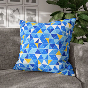 Blue Triangle Pattern Cushion – Modern Coastal Accent - Dipaliz - Chair & Sofa Covers