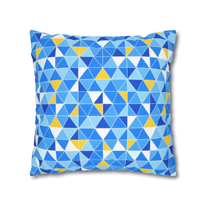 Blue Triangle Pattern Cushion – Modern Coastal Accent - Dipaliz - Chair & Sofa Covers