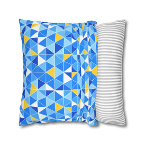Blue Triangle Pattern Cushion – Modern Coastal Accent - Dipaliz - Chair & Sofa Covers