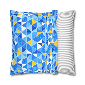 Blue Triangle Pattern Cushion – Modern Coastal Accent - Dipaliz - Chair & Sofa Covers