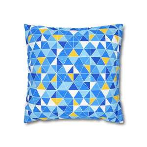 Blue Triangle Pattern Cushion – Modern Coastal Accent - Dipaliz - Chair & Sofa Covers