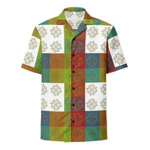 Unisex Button Shirt Multicolored Geometrical Pattern Dipaliz - Shirts