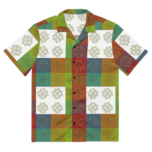 Unisex Button Shirt Multicolored Geometrical Pattern Dipaliz - Shirts