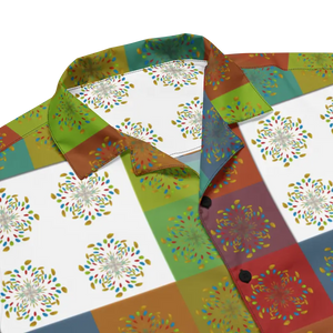 Unisex Button Shirt Multicolored Geometrical Pattern Dipaliz - Shirts