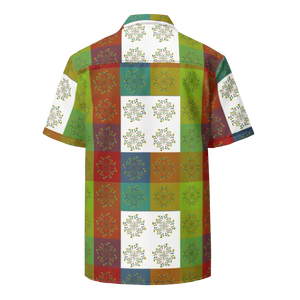 Unisex Button Shirt Multicolored Geometrical Pattern Dipaliz - Shirts