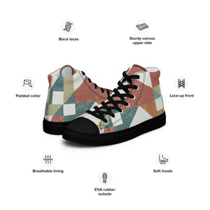 Shoes - Geometric Canvas High Tops - Urban Street Style - Dipaliz