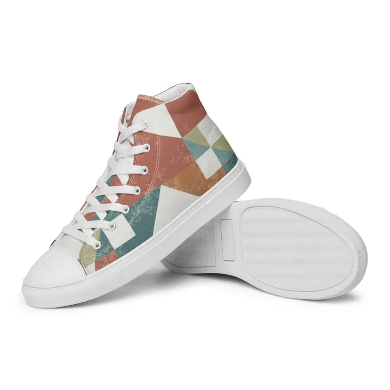 Rock your Look with Geometric Canvas High Tops - White / 5 Shoes