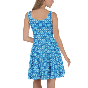Blue Skater Dress – Recycled Polyester - Dipaliz - Dresses - Xs