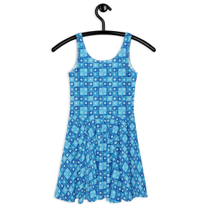 Blue Skater Dress – Recycled Polyester - Dipaliz - Dresses - Xs