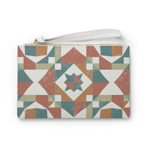 Geometric Chic Clutch - Saffiano Pattern Abstract Design - Dipaliz - one Size - Bags
