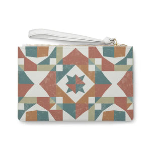 Geometric Chic Clutch - Saffiano Pattern Abstract Design - Dipaliz - one Size - Bags