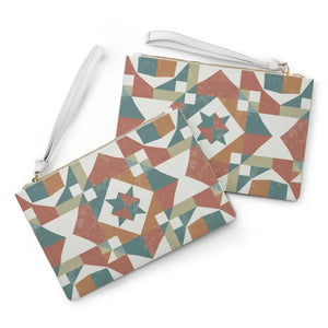 Geometric Chic Clutch - Saffiano Pattern Abstract Design - Dipaliz - one Size - Bags