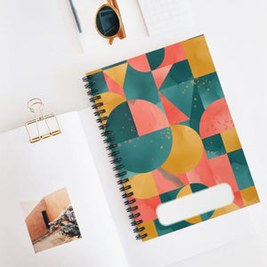 Geometric Colorblock Spiral Notebook 6x8 Journal Dipaliz - Journals