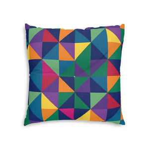 Colorblock Tufted Floor Pillow - Geometric Modern Cushion - Dipaliz - Throw Pillows