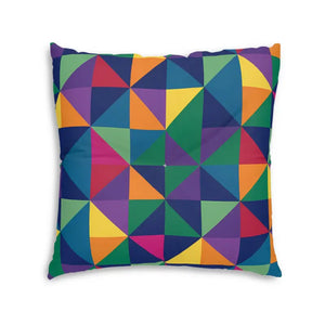 Colorblock Tufted Floor Pillow - Geometric Modern Cushion - Dipaliz - Throw Pillows