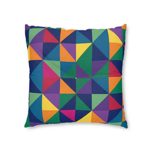 Colorblock Tufted Floor Pillow - Geometric Modern Cushion - Dipaliz - Throw Pillows