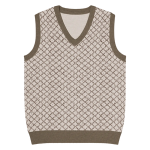 Retro Geometric Diamond Knit V-neck Vest - Dipaliz - Sweaters