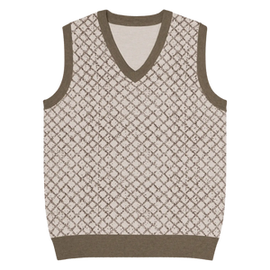 Retro Geometric Diamond Knit V-neck Vest - Dipaliz - Sweaters