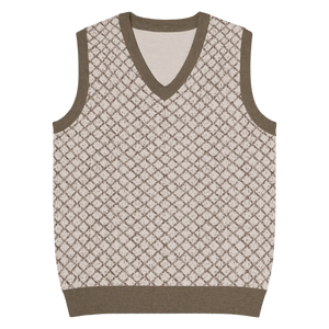 Retro Geometric Diamond Knit V-neck Vest - Dipaliz - Sweaters