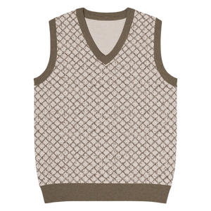 Retro Geometric Diamond Knit V-neck Vest - Dipaliz - Sweaters