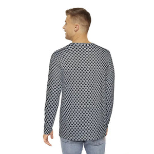 Long Sleeve Aop Tee Monochrome Geometric Pattern Style - Dipaliz - T-shirts
