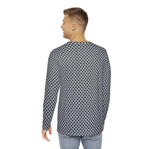 Long Sleeve Aop Tee Monochrome Geometric Pattern Style - Dipaliz - T-shirts