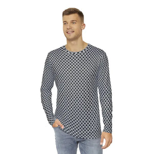 Long Sleeve Aop Tee Monochrome Geometric Pattern Style - Dipaliz - s - T-shirts