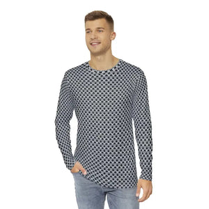 Long Sleeve Aop Tee Monochrome Geometric Pattern Style - Dipaliz - Xs - T-shirts