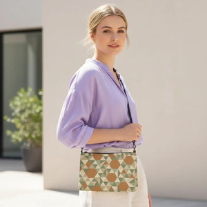 Geometric Faux Leather Crossbody Bag – Dark Gray - Dipaliz - Cross Body Bags