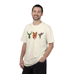 Geometric Forest Animals Tee - Heavyweight Cotton - Dipaliz - T-shirts