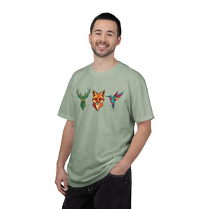 Geometric Forest Animals Tee - Heavyweight Cotton - Dipaliz - T-shirts