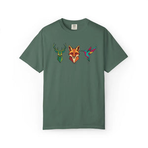 Geometric Forest Animals Tee - Heavyweight Cotton - Dipaliz - T-shirts