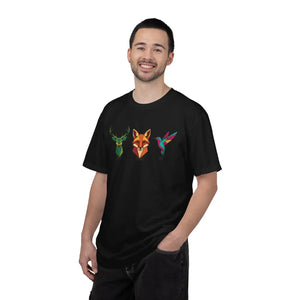 Geometric Forest Animals Tee - Heavyweight Cotton - Dipaliz - T-shirts
