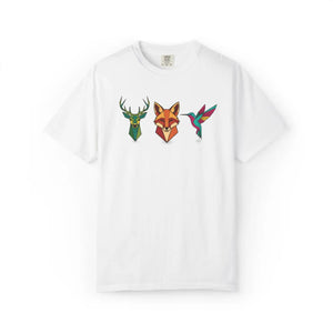 Geometric Forest Animals Tee - Heavyweight Cotton - Dipaliz - T-shirts