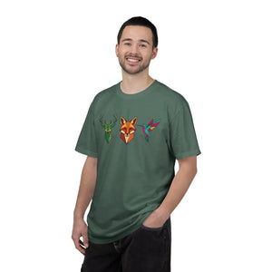 Geometric Forest Animals Tee - Heavyweight Cotton - Dipaliz - T-shirts