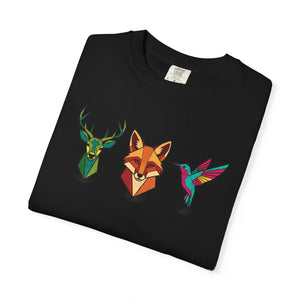 Geometric Forest Animals Tee - Heavyweight Cotton - Dipaliz - T-shirts